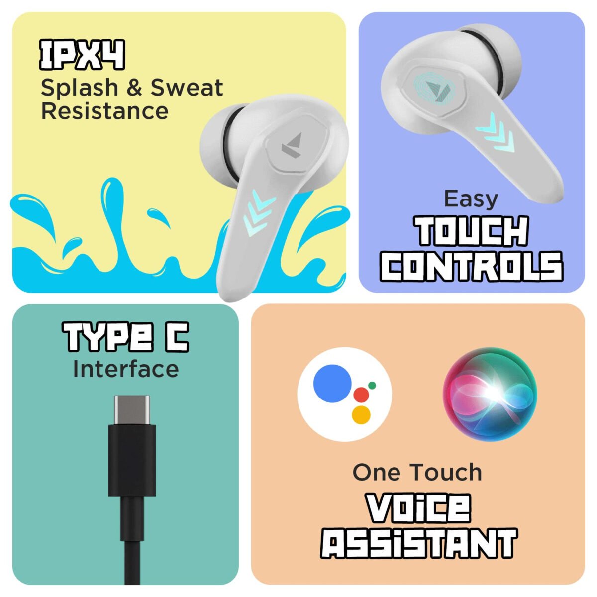 boAt Airdopes 190 in Ear TWS Earbuds with Beast Mode(50ms) for Gaming, 40H Playtime, ASAP Charge & BTv5.3 (2 color options)