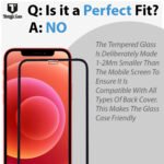 Tempered Glass Screen Guard Protector for Apple iPhone 12, Apple iPhone 12 Pro (Black) Easy Installation Kit; Pack of 1