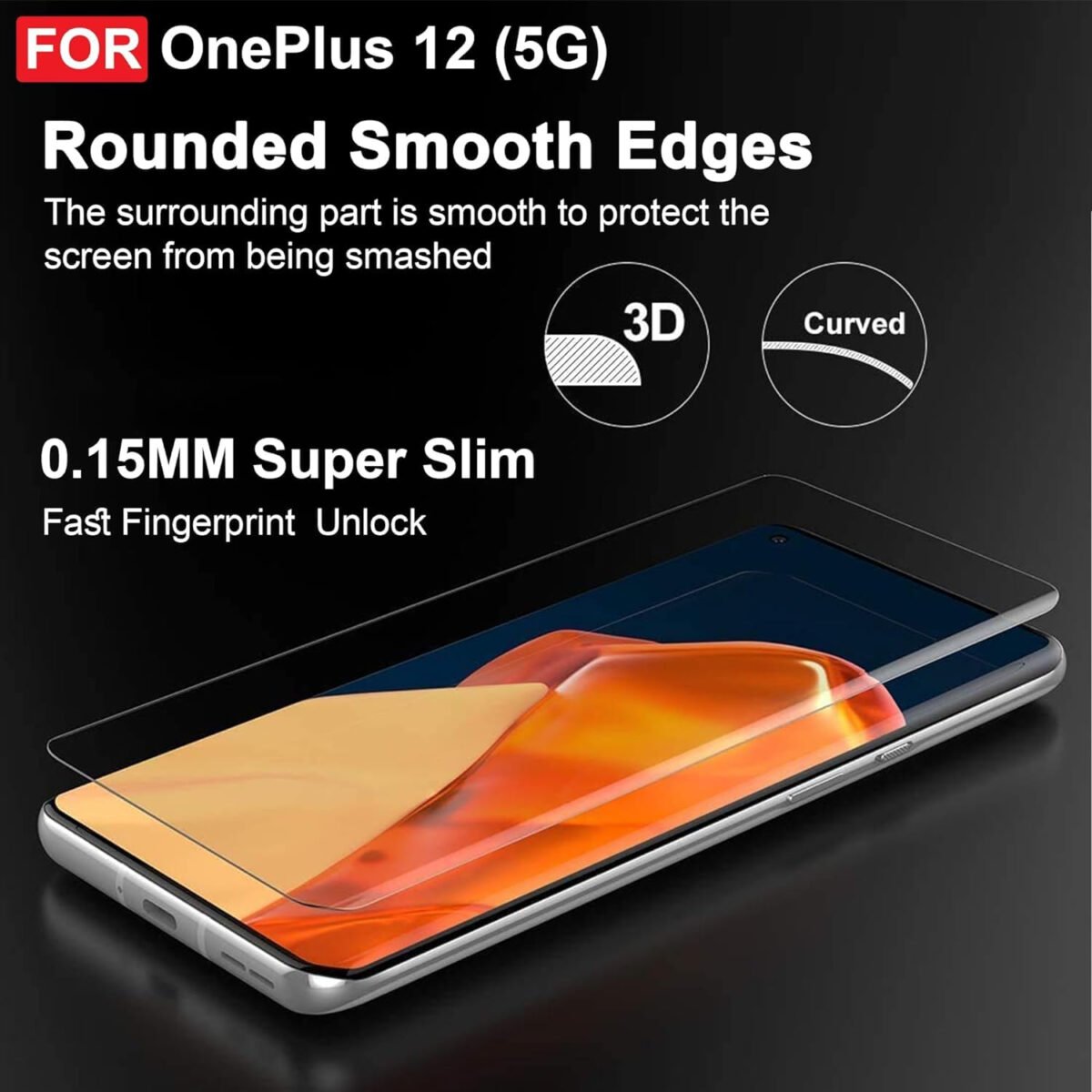 Tempered Glass Screen Protector Compatible for Etc (D-OnePlus 12 (1+12) 5G)