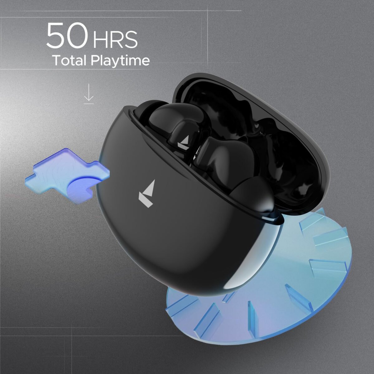 boAt Airdopes 161 Pro in Ear Earbuds, Wireless Earbuds with 50 Hours Playback ( Black )