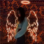 Angel Wings Neon Signs for Wall Decor Angel Wings (24 x 12) Inch Led Lights signs For Wedding, Party, Bar, Bedroom, Valentine's Day, Christmas Home Game Room Decoration (Warm White)