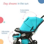 LuvLap baby stroller, Pram for baby with 5 point safety harness, Spacious Cushioned seat with Multi level seat recline,