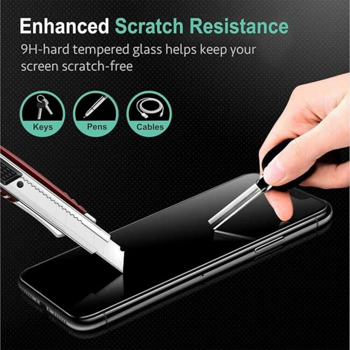 Edge Tempered Glass for Redmi 12C, Redmi A3, Poco C55, Redmi 10 Power, Redmi 10 and Redmi 10C (6.7 inch) with Easy Self Installation Kit | Black