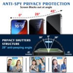 iPhone 14 / iPhone 13 / iPhone 13 Pro Privacy Tempered Glass | True 28°Anti Spy | Anti-Peep Screen Protector Tempered Glass (Black)