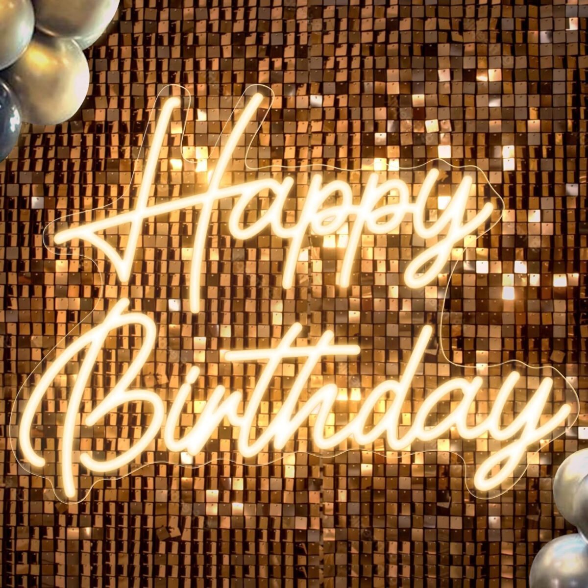 Happy Birthday Neon Sign/Lights Neon Led Light, Decorative Light For Room, Bedroom, Party And Bar 12 * 18