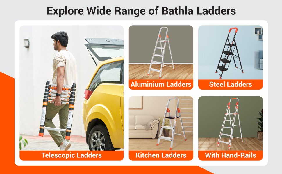  Stepladder, Aluminium Ladder, Sidi, Bathla Ladder, Bathla Stepladder, Stepladder for home