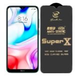 Super X Tempered Glass Screen Protector for Redmi 8 (Black) - (Pack of 2)