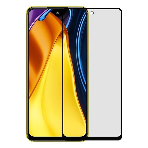 Compatible with Poco M3 Pro Matte Finish [Black] Tempered Glass Screen Protector with Edge to Edge Coverage and Easy Installation Kit (Pack Of 1)
