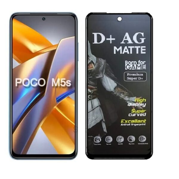 D+ Matte Tempered Glass With 18H Hardness For Poco M5S Smartphone | Full Screen Coverage-6.43 Inch (Pack Of 1)