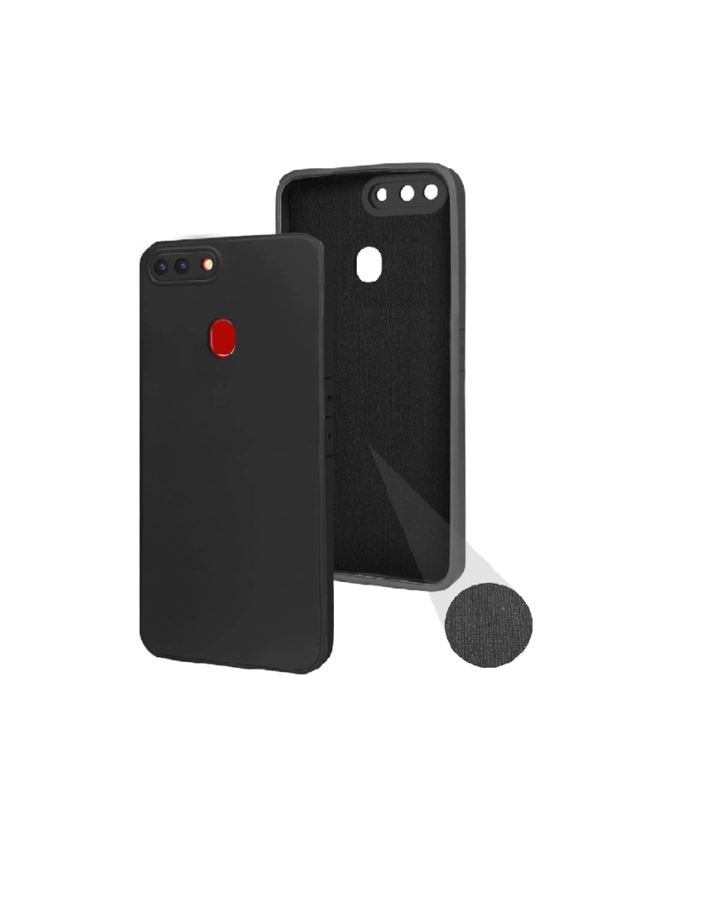 Back Cover Case for Oppo A5 | Oppo A5s (Matte Finish Silicone with Inside Fiber Cloth |Black)