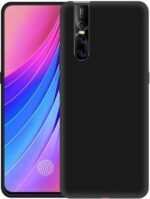 Vivo V15 Pro Back Cover | Camera Bump Protection & Ultra Slim | Matte Soft Silicon Shock Proof Rubberised Back Case Cover (Black)