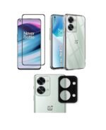 OnePlus Nord 2T 5G Transparent Back Cover Case |  3-in-1 Combo (Tempered Glass & Camera Lens)
