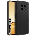 Back Cover Case for Realme C63 5G | Matte Soft Silicon Flexible | Camera Bump Protection | All Side Shock Proof Rubberised Back Case Cover for Realme C63 5G (Black)