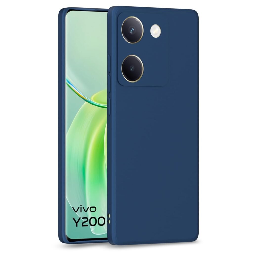 Back Cover Camera Protection Shockproof Soft Matte Silicone Back Case for Vivo Y200 Pro 5G (Blue)
