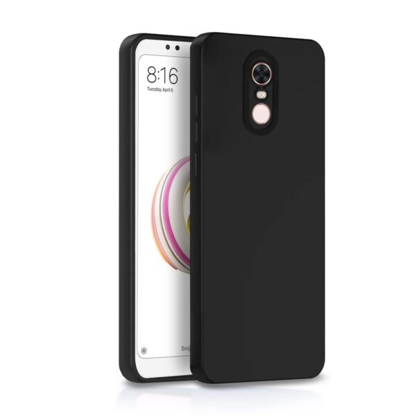 Mi Redmi Note 5 Back Cover Soft Matte Liquid Silicone TPU | Camera Protection | Shockproof Slim Back Case for Mi Redmi Note 5 (Black)
