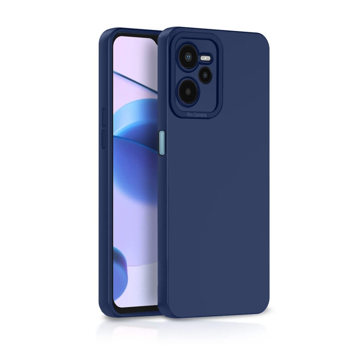 Realme C35 Back Cover Soft Matte Liquid Silicone TPU | Camera Protection | Shockproof Slim Back Case for Realme C35 (Blue)