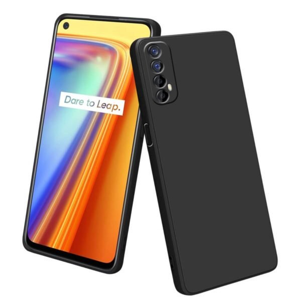 Silicone Soft Back Cover Case for Realme 7 / Narzo 30 4G / Narzo 20 Pro (Silicone Black)