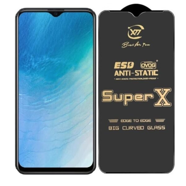 Premium Edge to Edge Super X Tempered Glass Screen Protector for Vivo Y17 -  (Black) Pack of 2