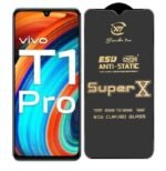 Premium Edge to Edge Super X Tempered Glass Screen Protector for Vivo T1 Pro 5G - (Black) Pack of 2