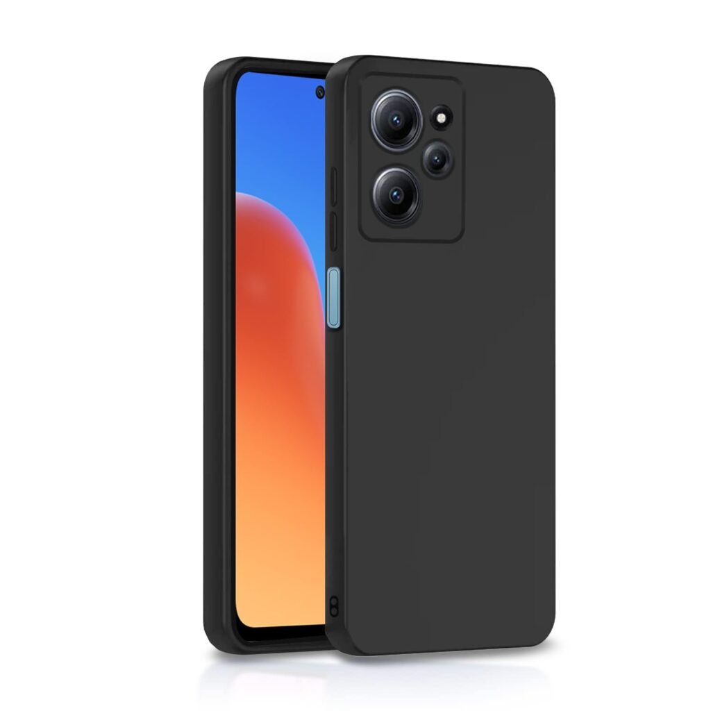 Back Cover for Mi Redmi 12 4G | Full Camera Protection | Liquid Silicon Case | Flexible Bumper Case for Mi Redmi 12 4G (Black)