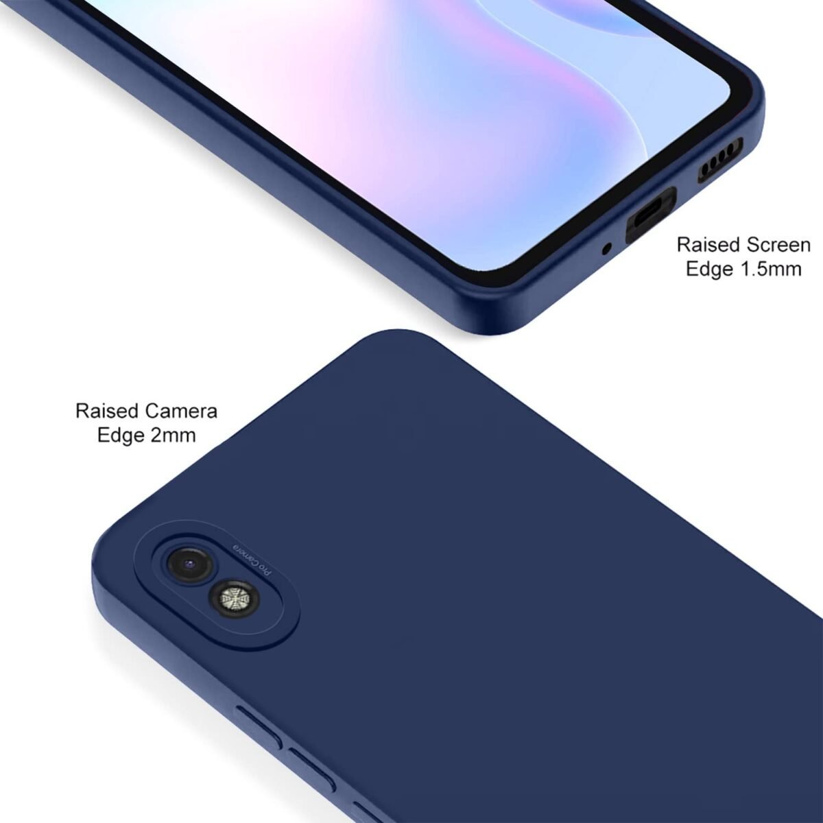 Mi Redmi 9A / 9i / 9A Sport Back Cover Soft Matte Liquid Silicone TPU | Camera Protection | Shockproof Slim Back Case for Mi Redmi 9A / 9i / 9A Sport (Blue)