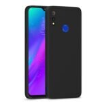 Realme 3 Back Cover Soft Matte Liquid Silicone TPU | Camera Protection | Shockproof Slim Back Case for Realme 3 (Black)