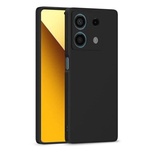 Redmi Note 13 5G Back Cover Camera Protection Shockproof Soft Matte Silicone Back Case for Redmi Note 13 5G (Black)