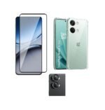 OnePlus Nord 3 5G Silicone Back Cover Case Transparent |  3-in-1 Combo (Camera Lens & Tempered Glass)