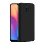 Redmi 8A / 8A Dual Back Cover | Camera Bump Protection & Ultra Slim | Matte Soft Silicon Shock Proof Rubberised Back Case Cover (Black)
