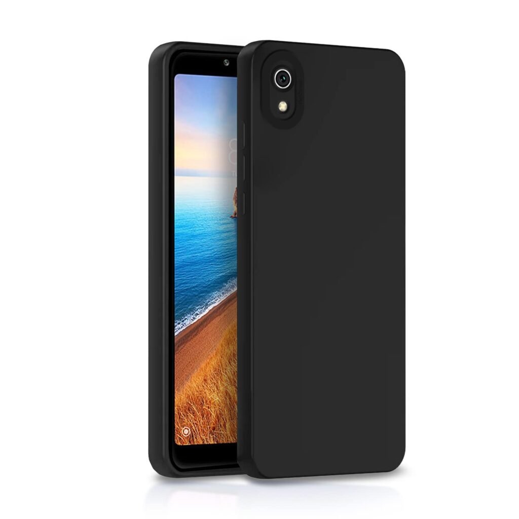Mi Redmi 7A Back Cover Soft Matte Liquid Silicone TPU | Camera Protection | Shockproof Slim Back Case for Mi Redmi 7A (Black)