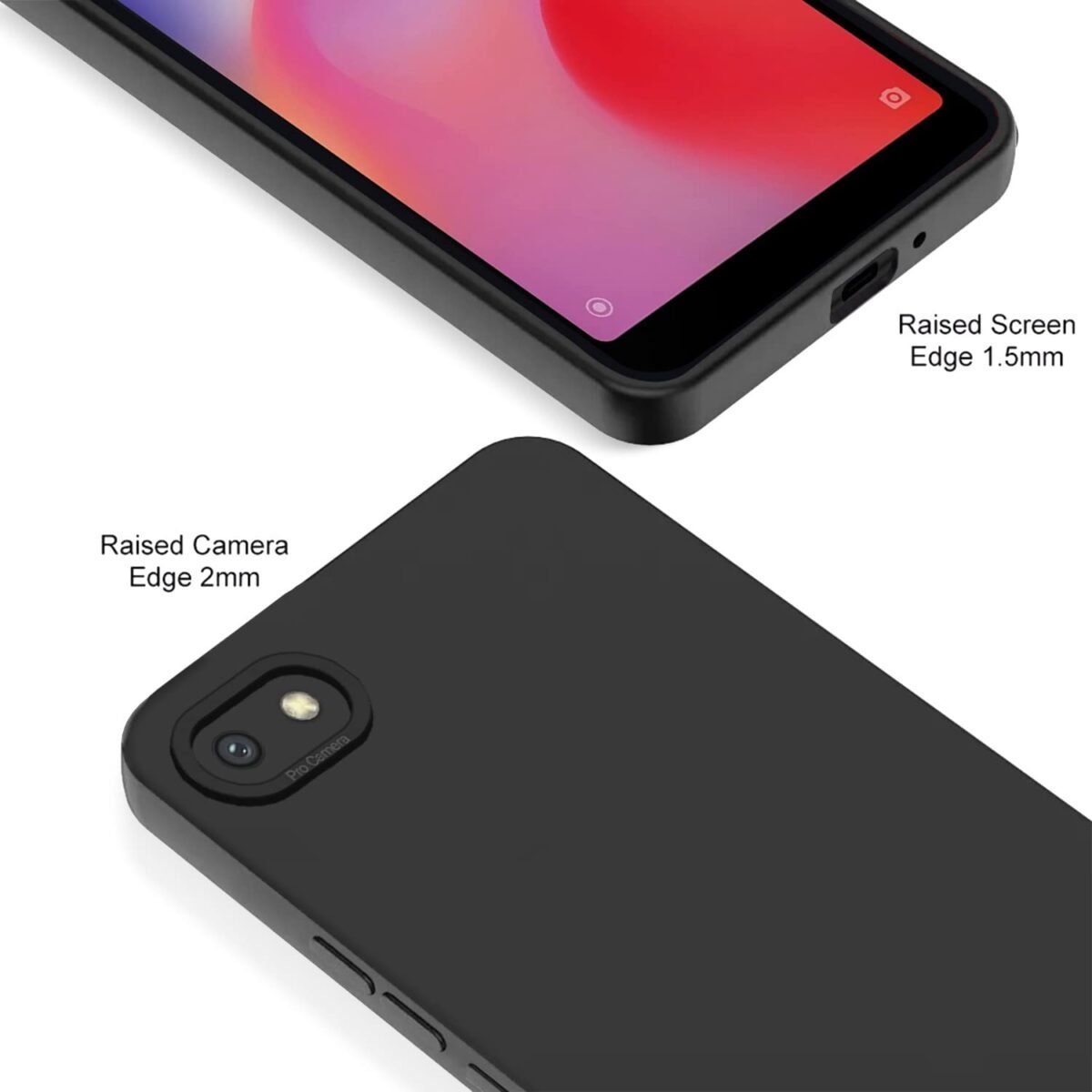 Mi Redmi 6A Back Cover Soft Matte Liquid Silicone TPU | Camera Protection | Shockproof Slim Back Case for Mi Redmi 6A (Black)