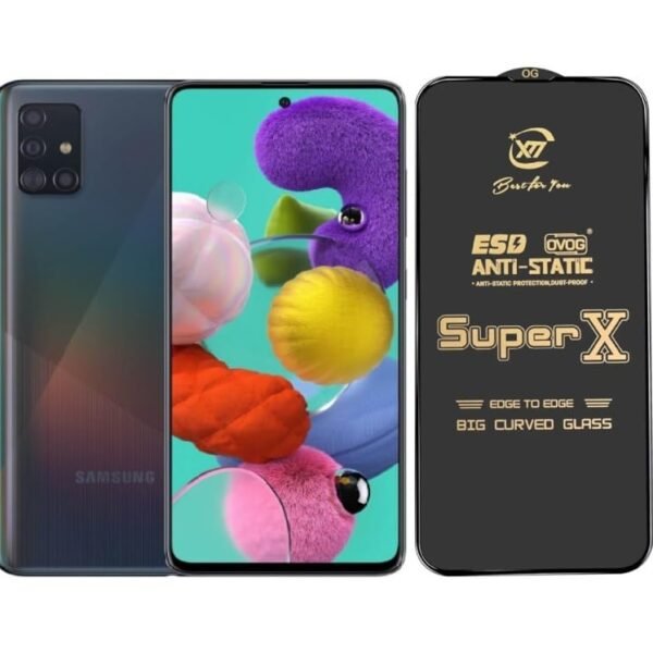 Super X Tempered Glass Screen Protector for Samsung Galaxy A53 - Pack of 2 (Black)