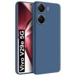 Back Cover for Vivo V29e 5G| Camera Bump Protection | Matte Soft Silicon Flexible | Shock Proof Rubberised Back Case Cover for Vivo V29e 5G (Blue)