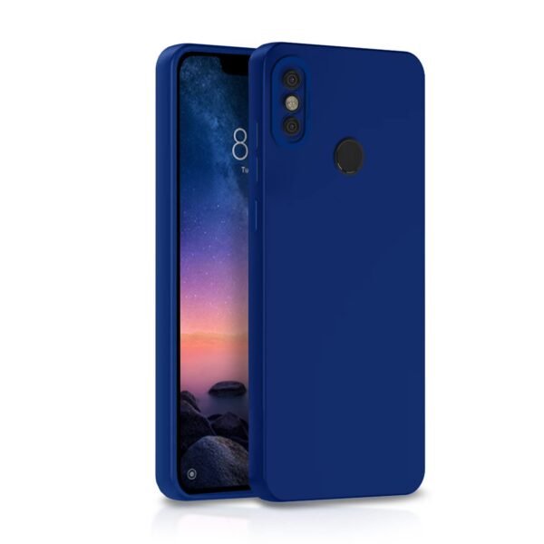 Mi Redmi Note 6 Pro Back Cover Soft Matte Liquid Silicone TPU | Camera Protection | Shockproof Slim Back Case for Mi Redmi Note 6 Pro (Blue)