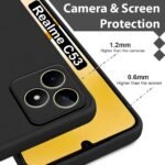 Liquid Silicone Realme C53 / Narzo N53 / Realme C51 Case Cover | Microfiber Inside | 360 Degree Camera Protection Bump Back Case Cover for Realme C53 / Narzo N53 / Realme C51 - Black