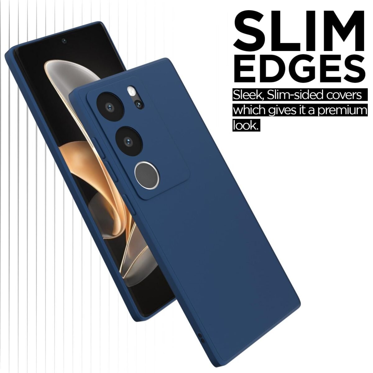 Vivo V29 / V29 Pro 5G Back Cover Soft Matte Liquid Silicone TPU | Camera Protection | Shockproof Slim Back Case for Vivo V29 / V29 Pro 5G (Blue)