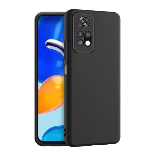 Redmi Note 11 / Note 11s (4G) Back Cover | Camera Bump Protection & Ultra Slim | Matte Soft Silicon Shock Proof Rubberised Back Case Cover (Black)