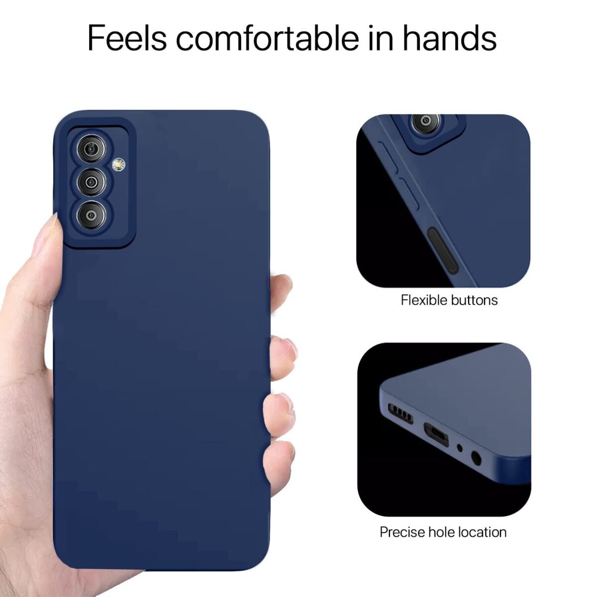 Samsung Galaxy F23 5G Back Cover Soft Matte Liquid Silicone TPU | Camera Protection | Shockproof Slim Back Case for Samsung Galaxy F23 5G (Blue)