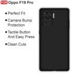 Oppo F19 Pro Back Cover | Camera Bump Protection & Ultra Slim | Matte Soft Silicon Shock Proof Rubberised Back Case Cover (Black)