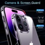 iPhone 14 Pro Cover Case | Crystal Clear Hard TPU Back | Camera & Drop Protection Bumper Back Cover (Clear Transparent)
