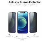 Edge To Edge Privacy Tempered Glass For Iphone 12 and 12 Pro (6.1 Inches) With Easy Self Installation Kit (PT-12/12 Pro) - Black