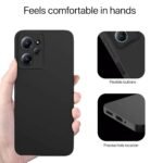 Back Cover for Mi Redmi 12 4G | Full Camera Protection | Liquid Silicon Case | Flexible Bumper Case for Mi Redmi 12 4G (Black)