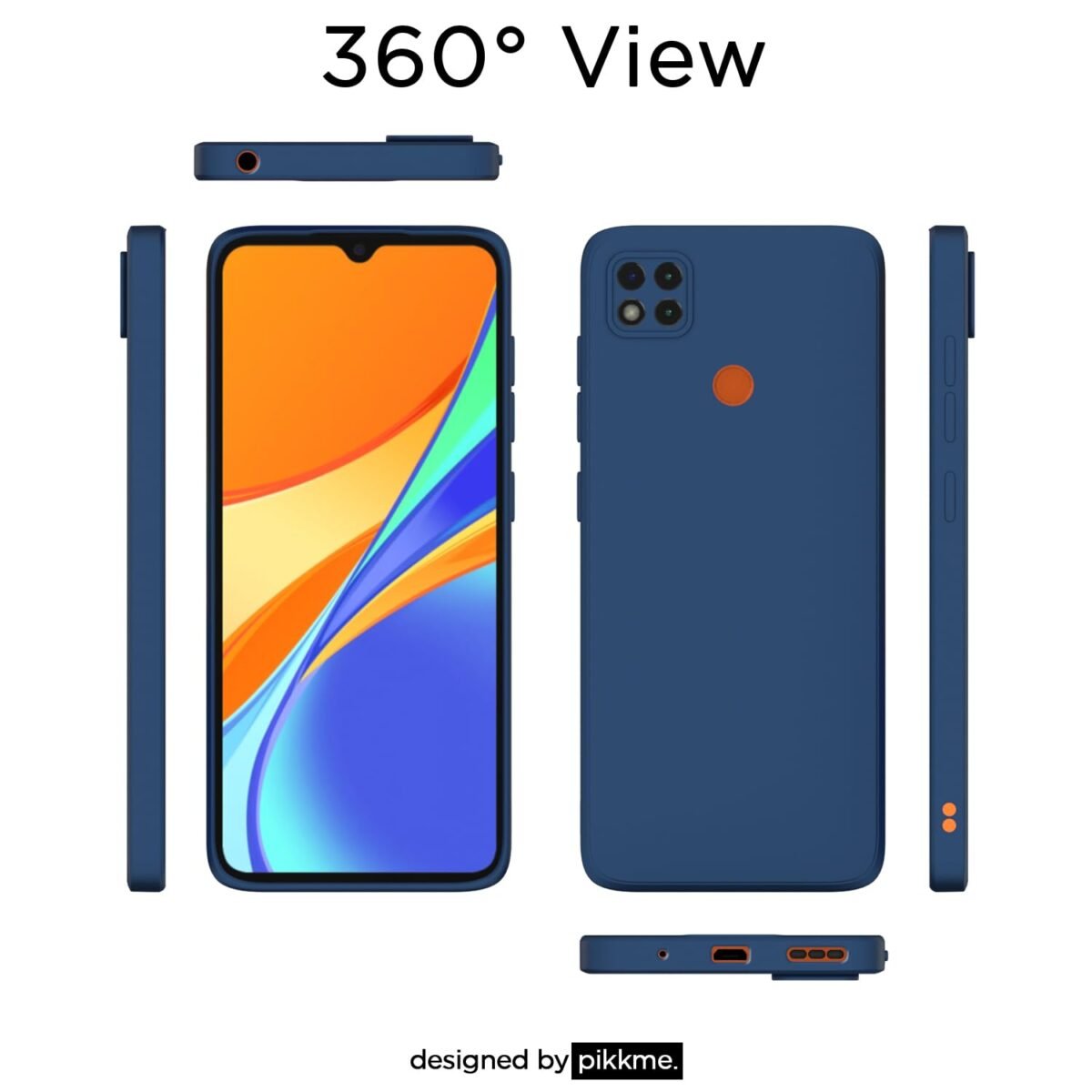 Mi Redmi 10A / Redmi 9 / Redmi 9C / 9 Activ/Poco C31 Back Cover Soft Matte Liquid Silicone TPU | Camera Protection | Shockproof Slim Back Case (Blue)
