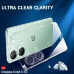 Silicone Best Camera Protection Back Cover Case For Oneplus Nord 3 5G|Ultra Clear Soft Case|Inbuilt Dust Plugs&Anti-Slip Grip|Slim&Protective Back Case For Oneplus Nord 3(Transparent)