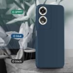 Back Cover for Oppo A59 5G | Ultra Slim Soft Rubberised Case | Inner Velvet Fabric Lining | Matte Silicone Flexible Mobile Case | Camera Protection - Blue