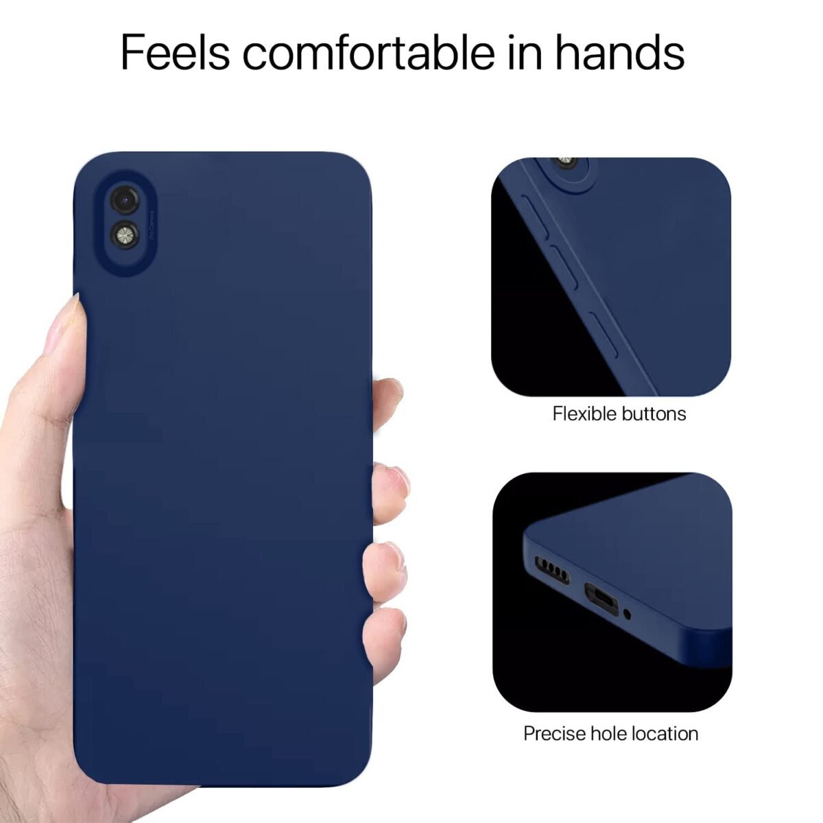 Mi Redmi 9A / 9i / 9A Sport Back Cover Soft Matte Liquid Silicone TPU | Camera Protection | Shockproof Slim Back Case for Mi Redmi 9A / 9i / 9A Sport (Blue)