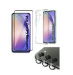 Combo pack for Basic Case for Samsung Galaxy A54 5G | Transparent | Camera Lens Protector & Tempered Screen Glass.