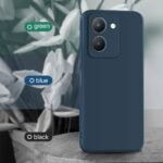Back Cover for Vivo Y36 | Ultra Slim Soft Rubberised Case | Inner Velvet Fabric Lining | Matte Silicone Flexible Mobile Case | Camera Protection - Blue