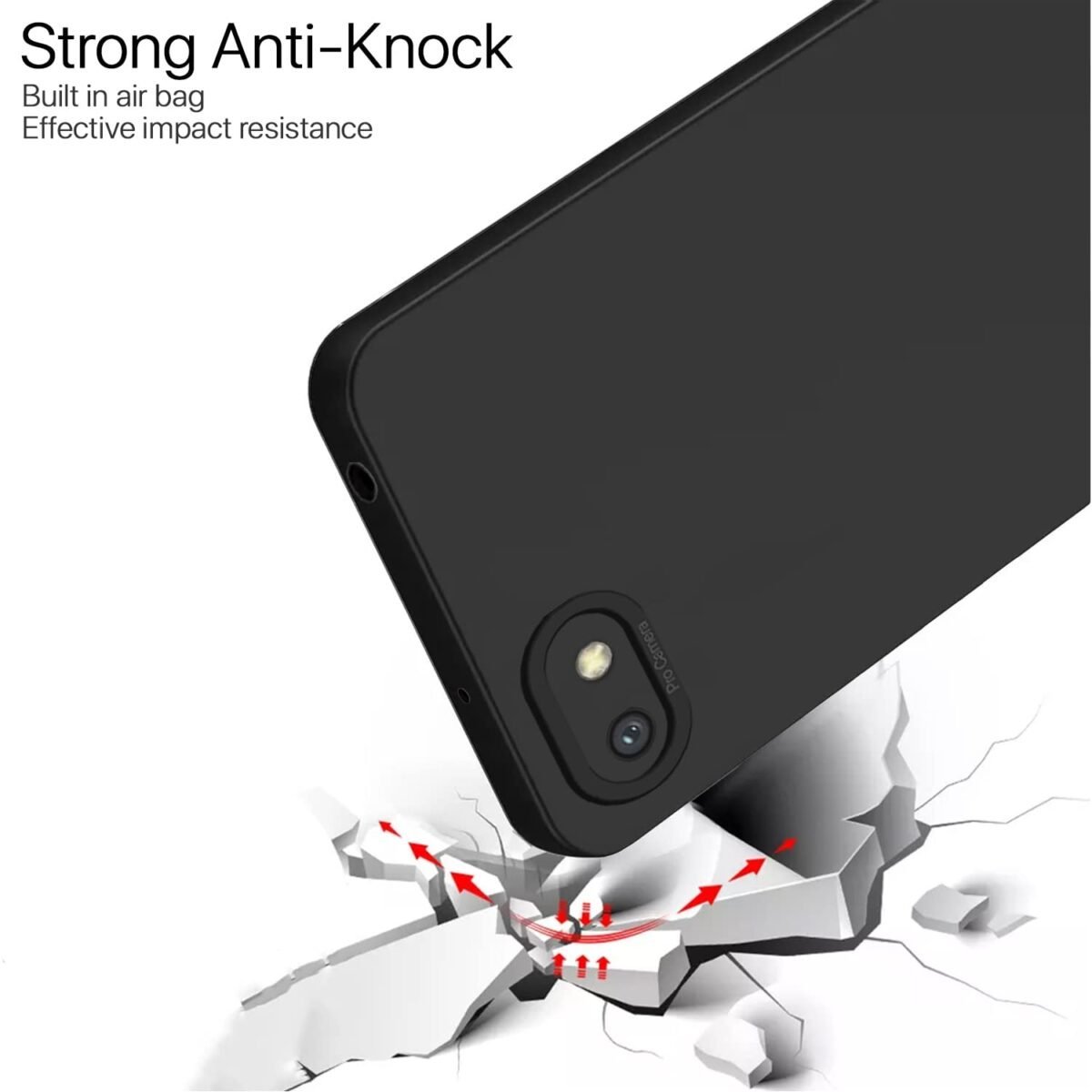 Mi Redmi 6A Back Cover Soft Matte Liquid Silicone TPU | Camera Protection | Shockproof Slim Back Case for Mi Redmi 6A (Black)
