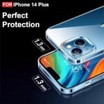 Case for iPhone 14 Plus Silicone Case Clear Transparent Shockproof Scratch Resistant Protective Phone Soft Silicone Slim Cover for iPhone 14 Plus (Transparent)